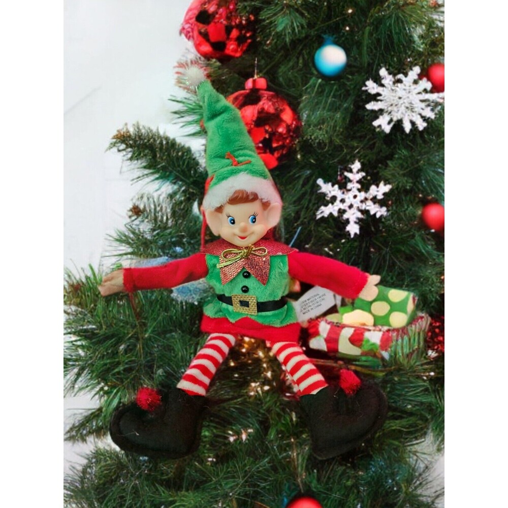 Santas Pegged Elf Craft Christmas Tree Ornament